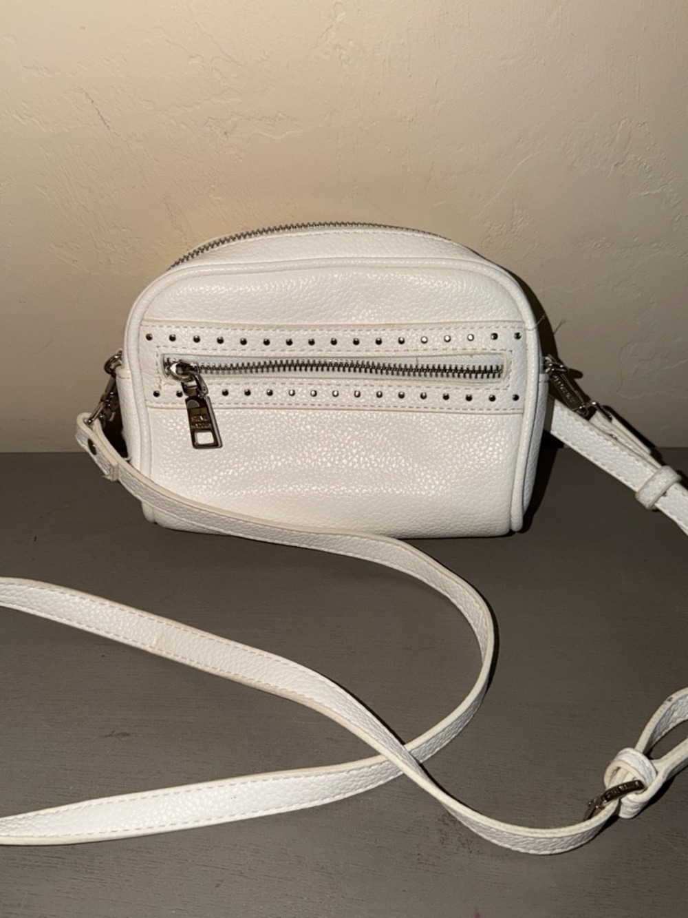 Steve Madden White Studded Crossbody Bag